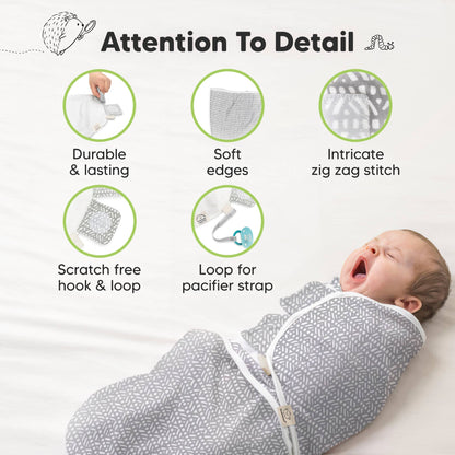 3pk Soothe Baby Swaddles, Sleep Sack for Newborns: Nordic/Large