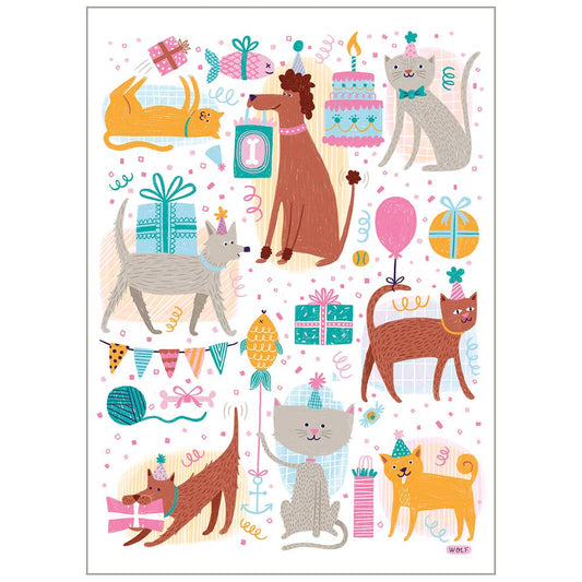 Dog and Cat Party - Faith Birthday Value Card