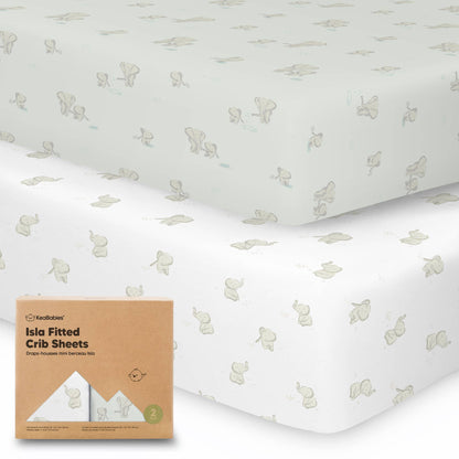 KeaBabies 2-Pack Isla Fitted Crib Sheet - Elly