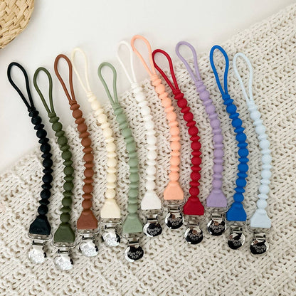 Sweetie Strap™ Silicone One-Piece Pacifier Clips: Sky Beaded