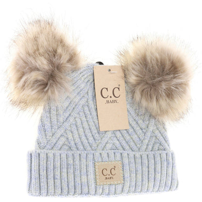 C.C Large Patch Newborn Knit Hat- Baby2060PomPom