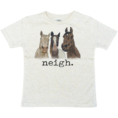 "Neigh" Horse Farm Kids Country Western Kid Summer Clothing