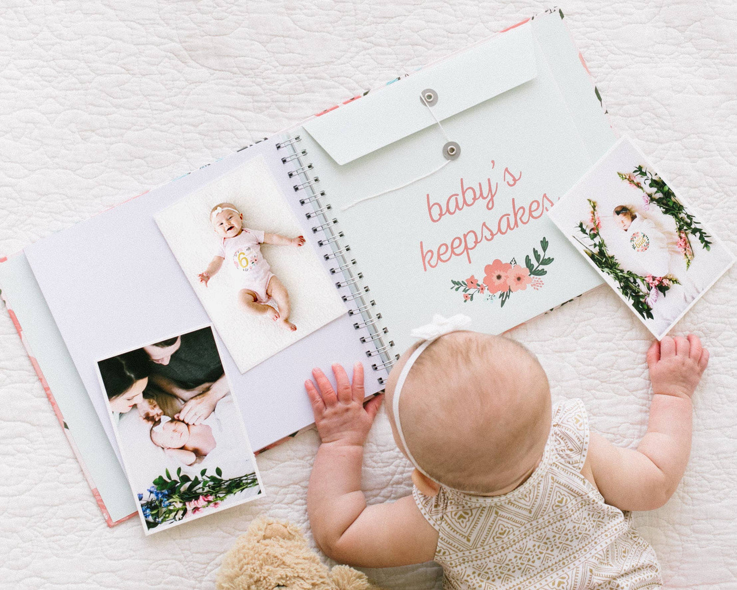 Baby's Memory Book and Sticker Set, Floral