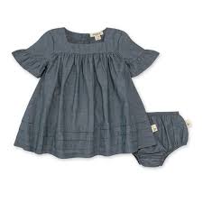 Burt's Bees Chambray Dress and Diaper Cover Set