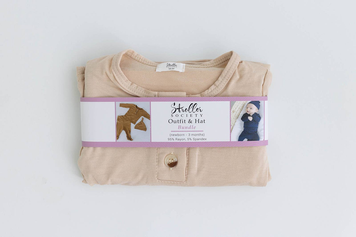 Top & Bottom Baby Outfit (Newborn - 12 months sizes) - Sand