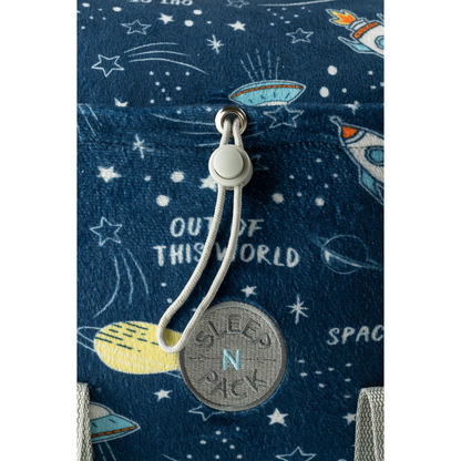 Packable Kid's Space & Rockets Sleeping Bag with Backpack
