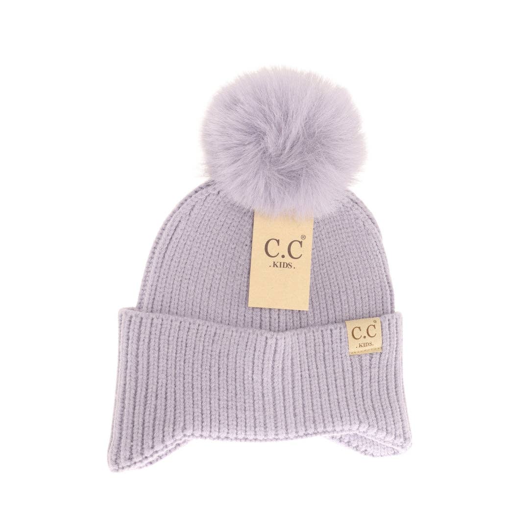 KIDS Ear Flap Double Pom C.C Beanie KDHTC0078