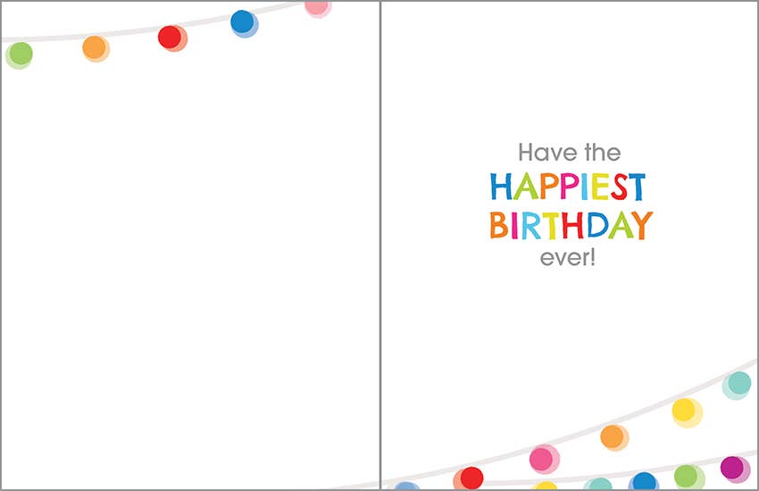 Birthday Card - Happy Happy Lights