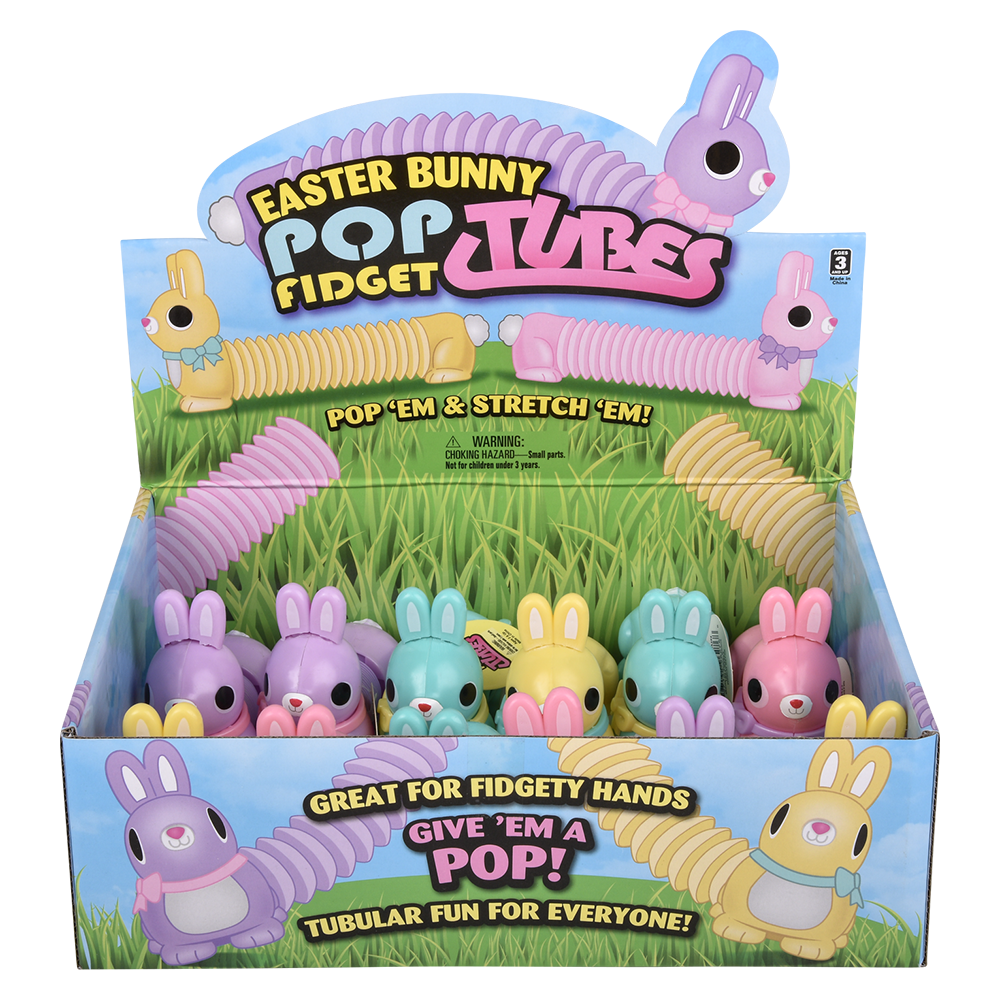 EASTER BUNNY FIDGET POP TUBE 7"