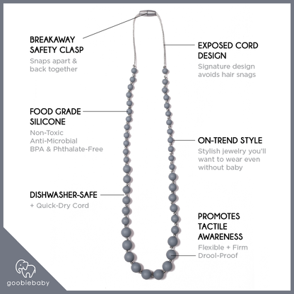 Audrey Teething Necklace - Gray