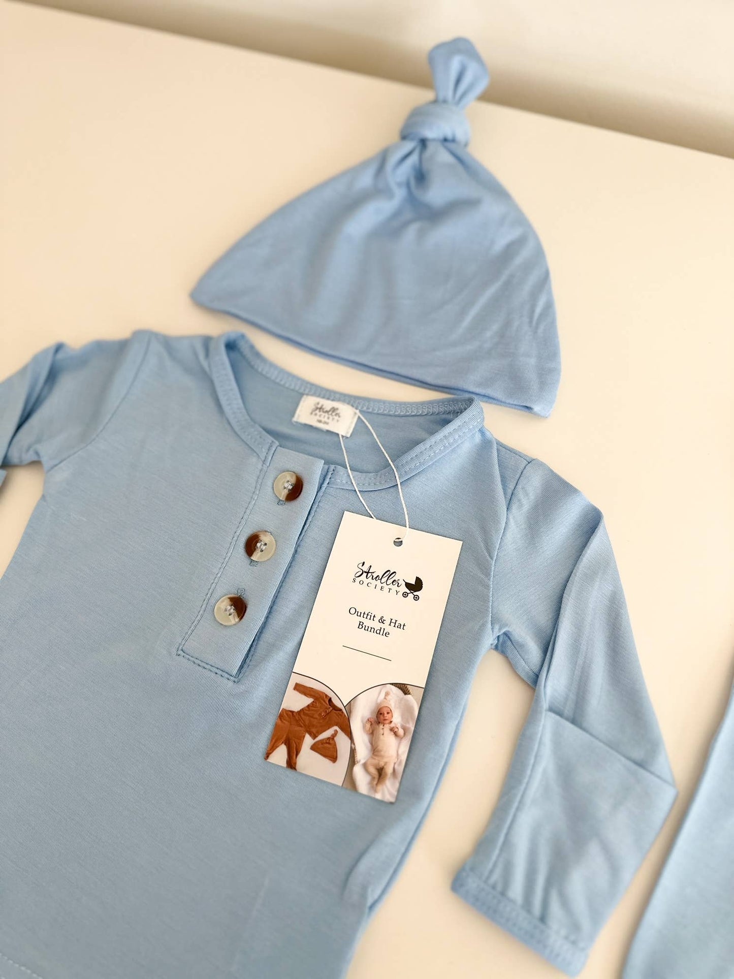 Top & Bottom Baby Outfit (Newborn - 3 mo) - Baby Blue