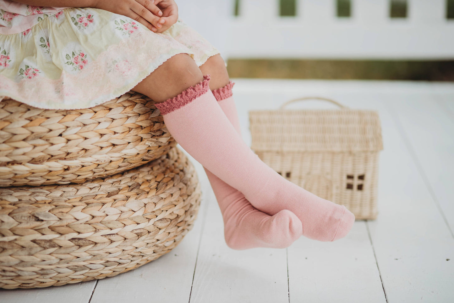 Blush + Mauve Lace Top Knee Highs