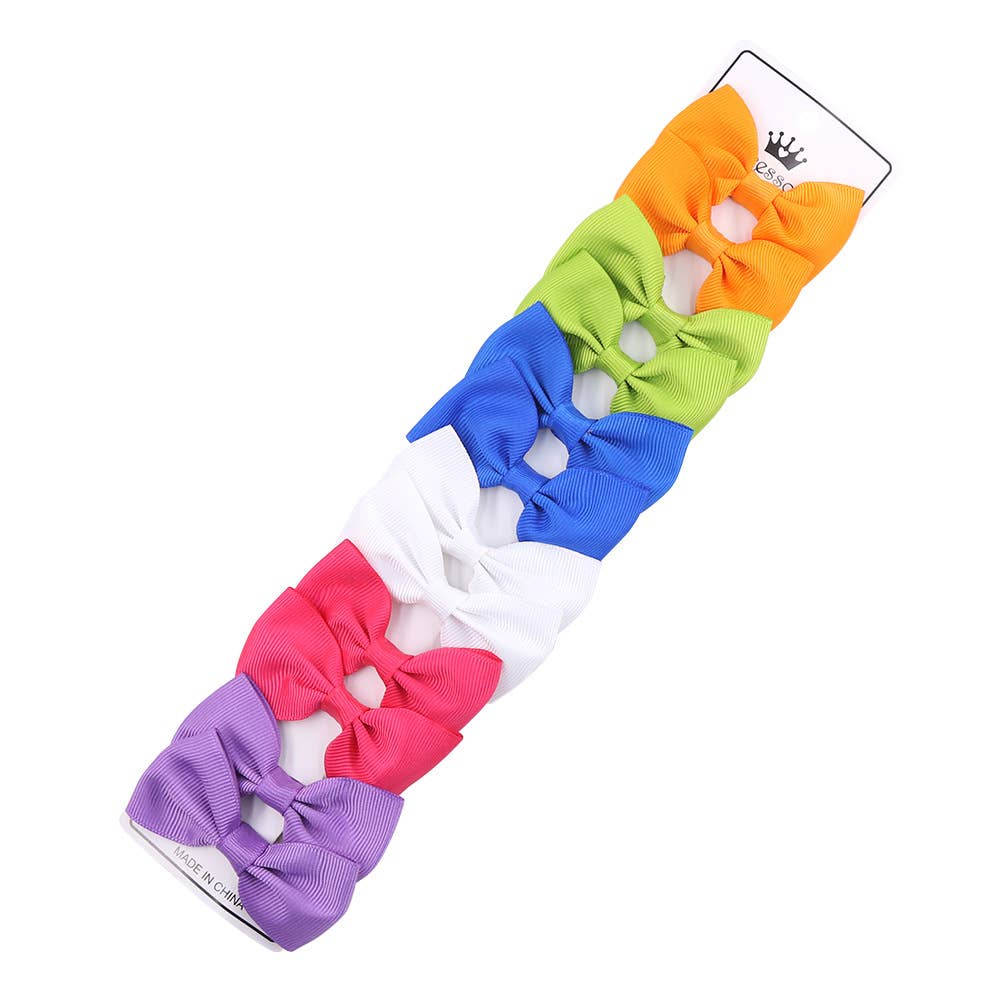 12-pack Bow Knot Decor Hair Clip for Girls (Multi-Color)