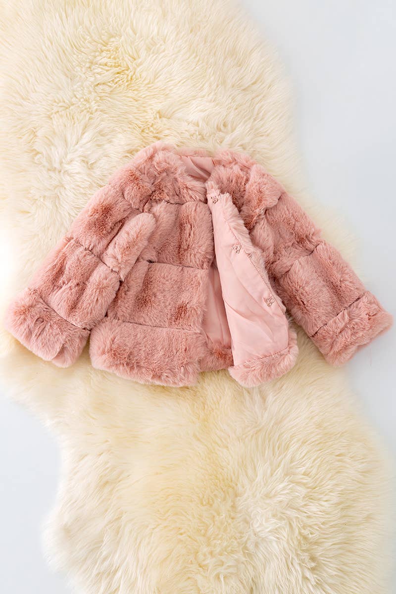 Dusty Pink Furr Puffy Jacket