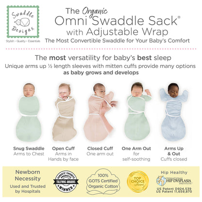 Organic Omni Swaddle Sack, Sand Dollar