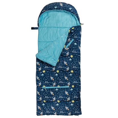 Packable Kid's Space & Rockets Sleeping Bag with Backpack