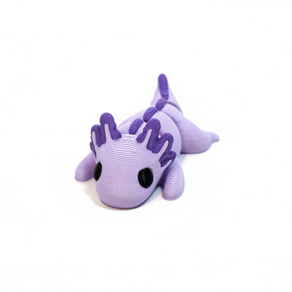 Axolotl (Purple) • Mini 3D Printed Articulated Animal • Flexi Animals • Pocket Pets • Pocket Pals • Desk Pets [#29]*