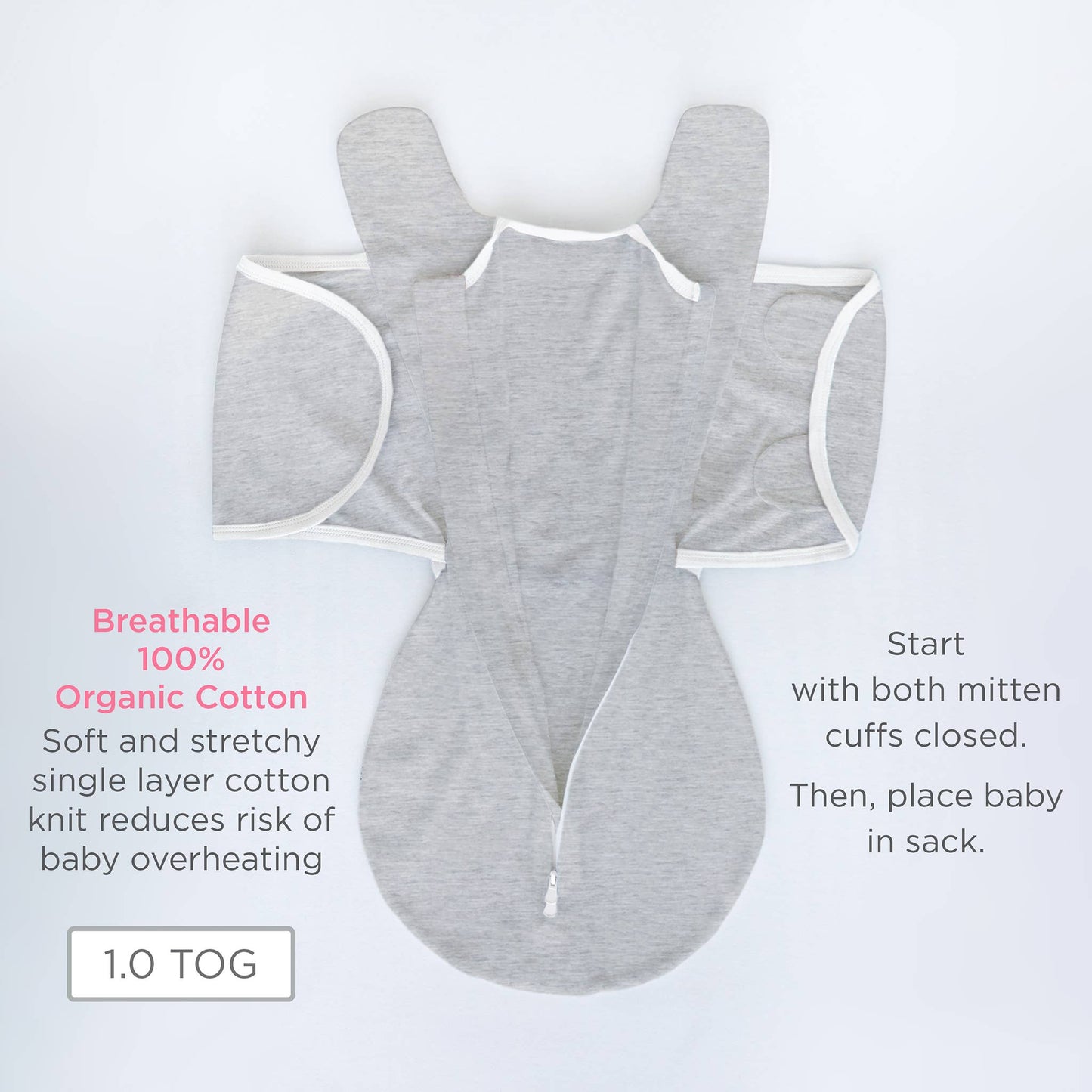 Organic Omni Swaddle Sack, Soft Pink