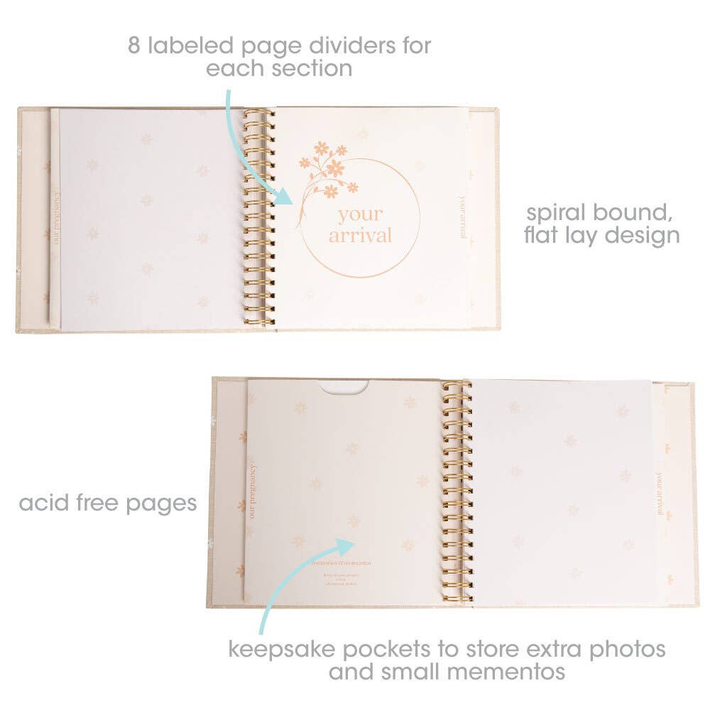 Daisy Print Square Baby Memory Book