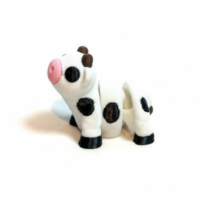 Cow (Dairy) • Mini 3D Printed Articulated Animal • Flexi Animals • Pocket Pets • Pocket Pals • Desk Pets [2025]*