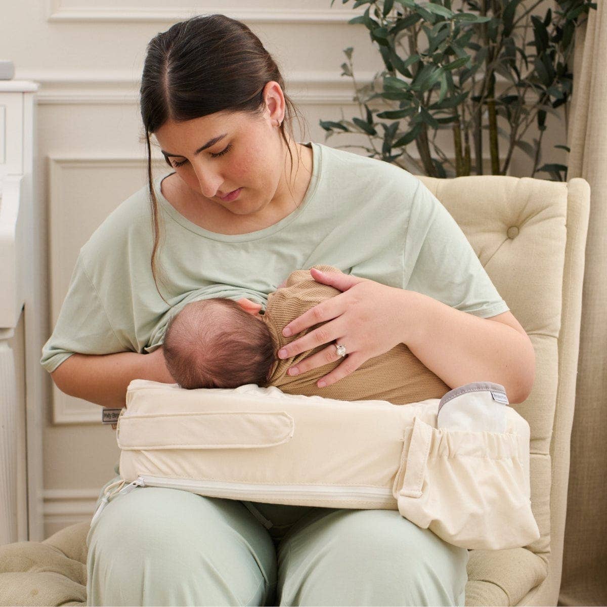 Super Deluxe Oat Nursing Pillow with 100% Organic Cotton Cover