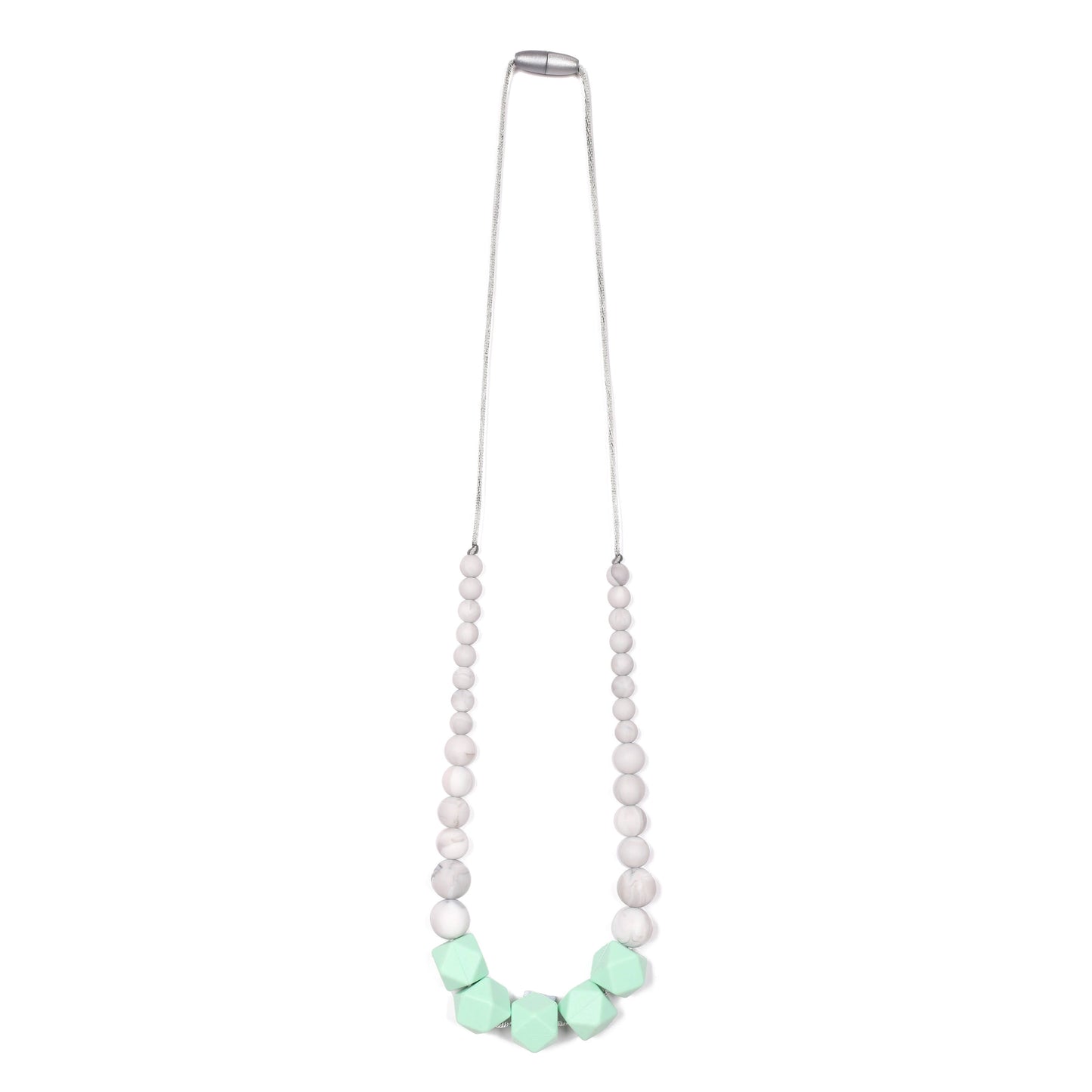 Madison Teething Necklace - Marble/Mint