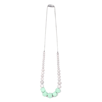 Madison Teething Necklace - Marble/Mint