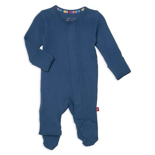 Dark blue waffle modal magnetic footie