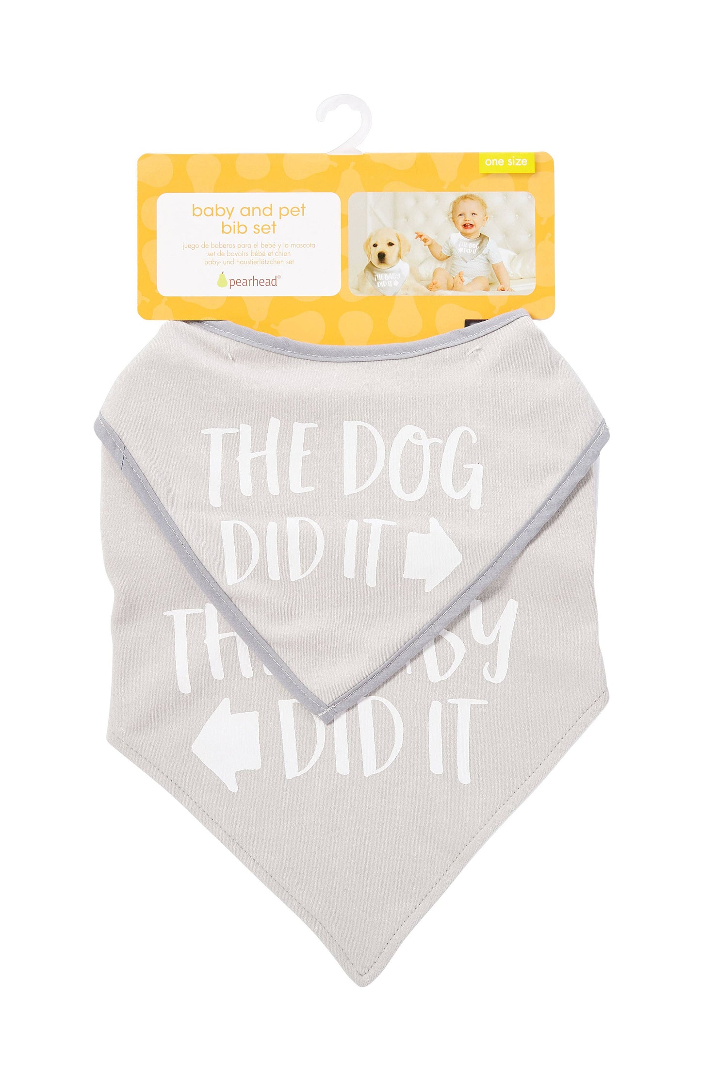 Baby And Pet Bib Set, Gray