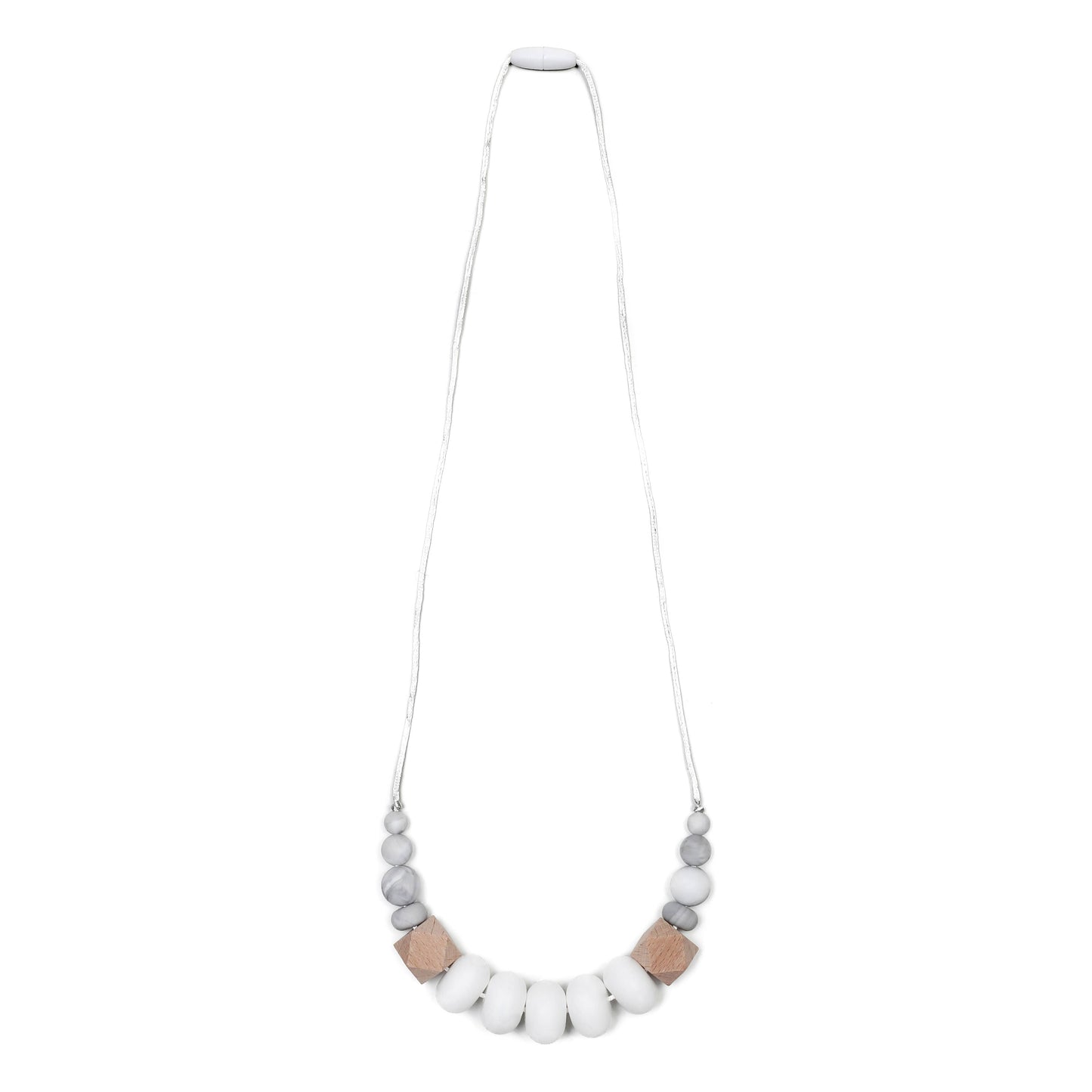 Harper Teething Necklace - White/Marble