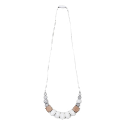 Harper Teething Necklace - White/Marble