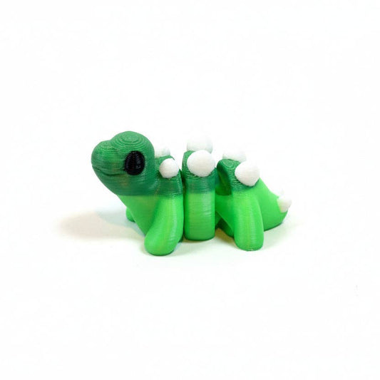 Stegosaurus Dinosaur (Two Toned Green) • Mini 3D Printed Articulated Animal • Flexi Animals • Pocket Pets • Pocket Pals • Desk Pets [#85]