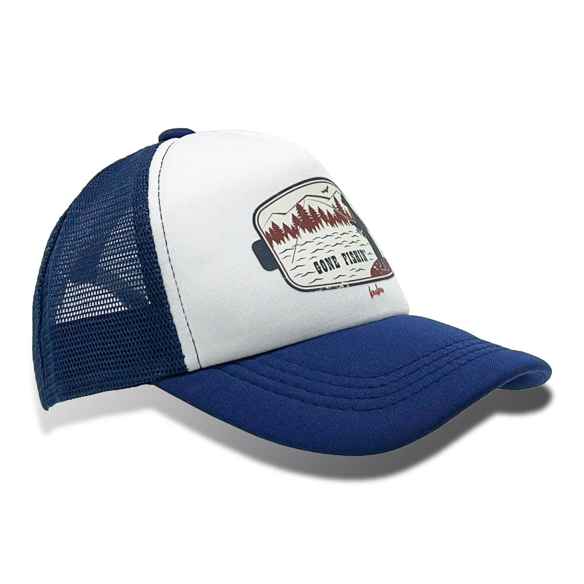 Gone Fishin Navy Trucker Hat