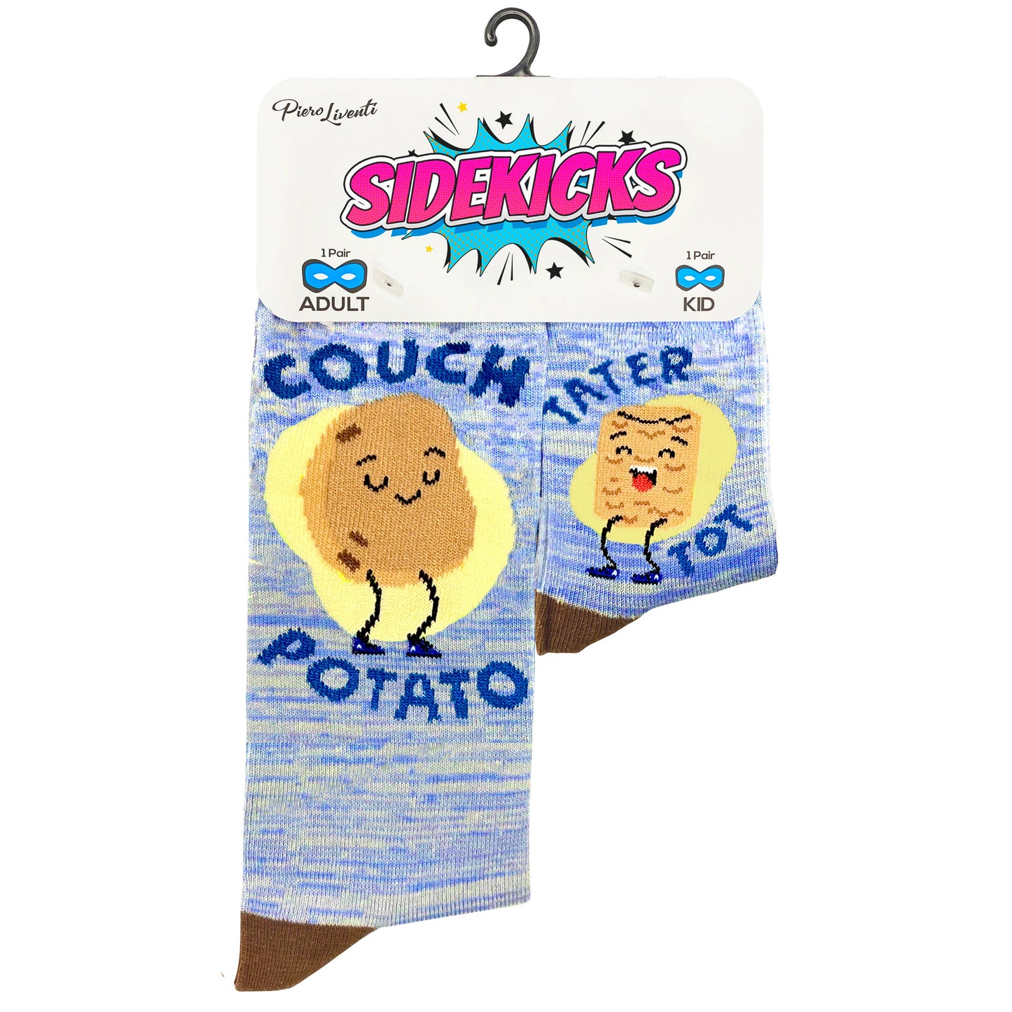 2-pair Sidekicks Daddy and Me Couch Potato Socks Set: L / 0-2Y