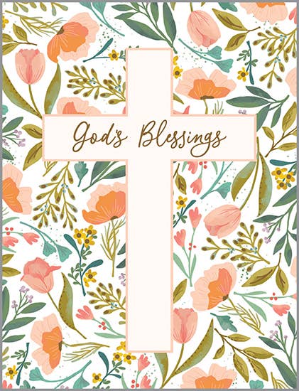 With Scripture Religious Greeting Card - Tulip Cross