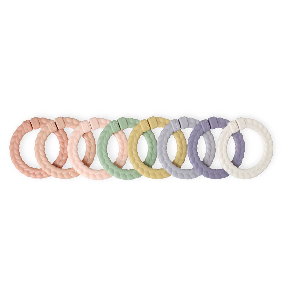 Bitzy Bespoke Itzy Rings Linking Ring Set: Neutral Rainbow