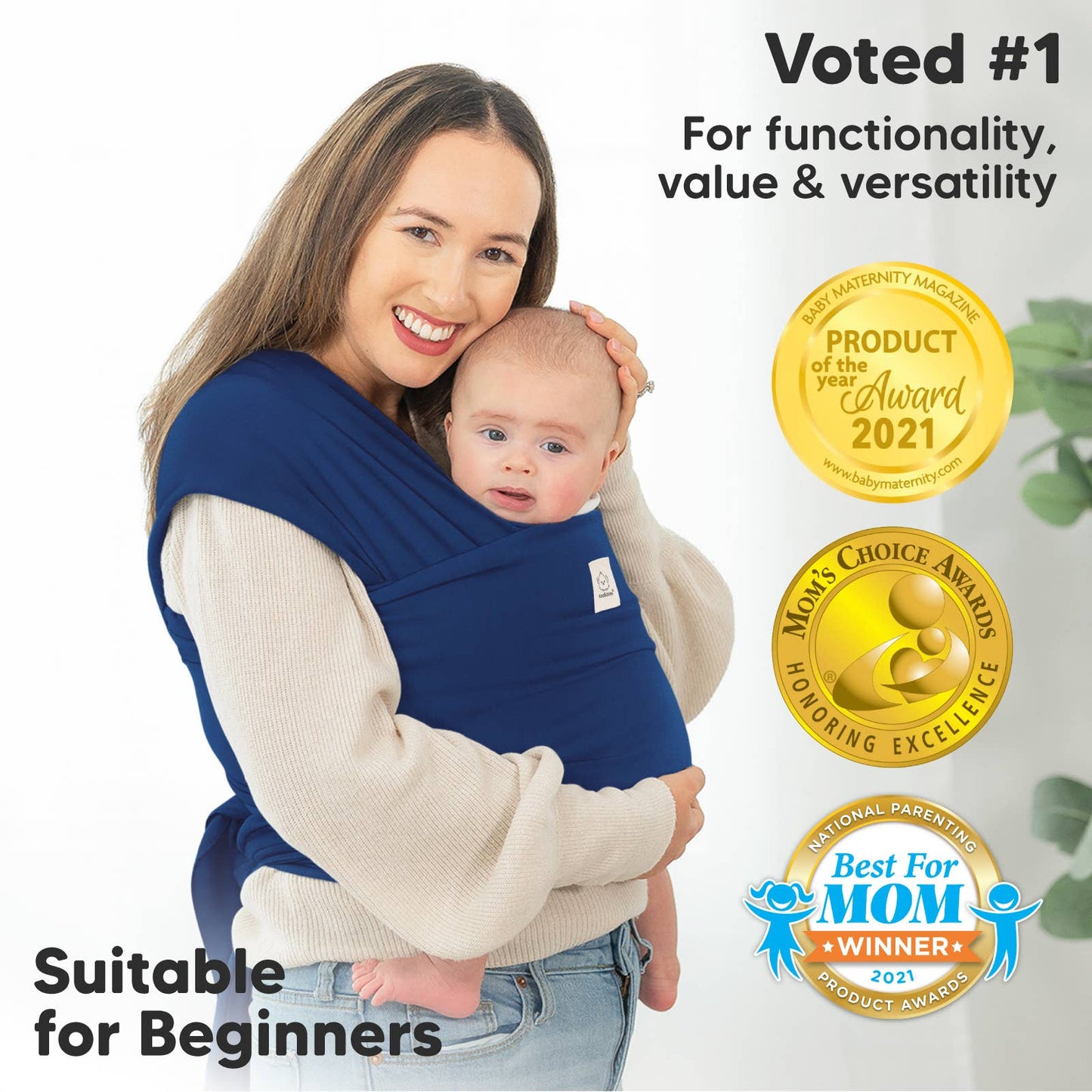 KeaBabies Original Baby Wrap Carrier: Navy Blue