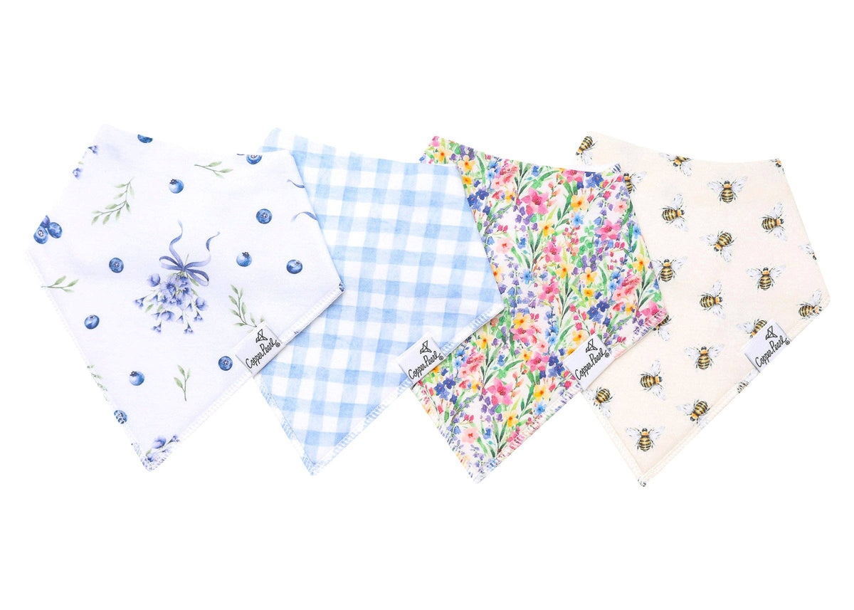 4 Pack Baby Bandana Bibs - Catherine