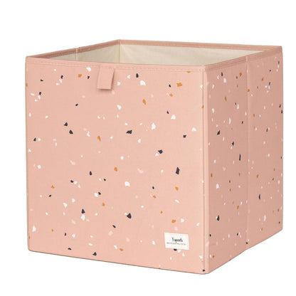 Recycled Fabric Storage Cube - Terrazzo Colors: Green Terrazzo