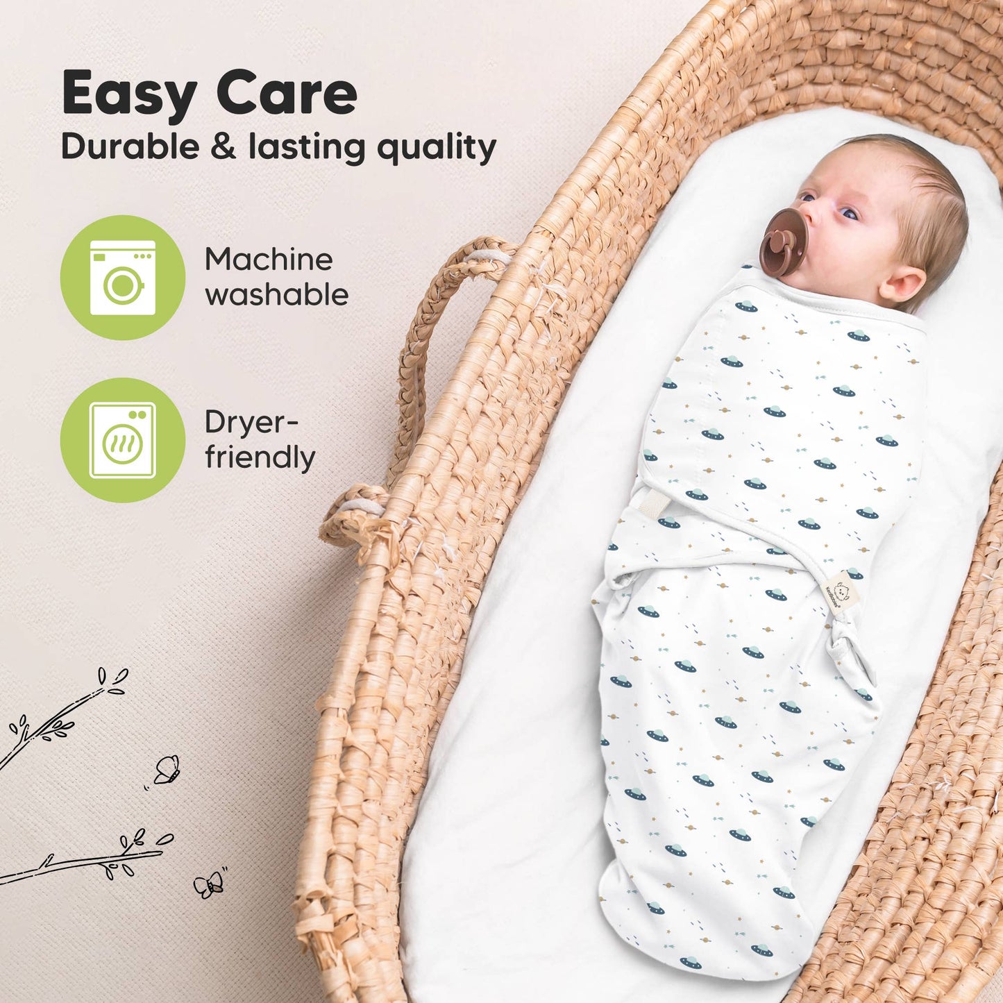 3pk Soothe Baby Swaddles 0-3 Months, Sleep Sack for Newborns