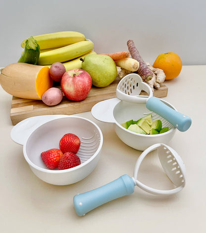Baby Food Masher Bowl Blue