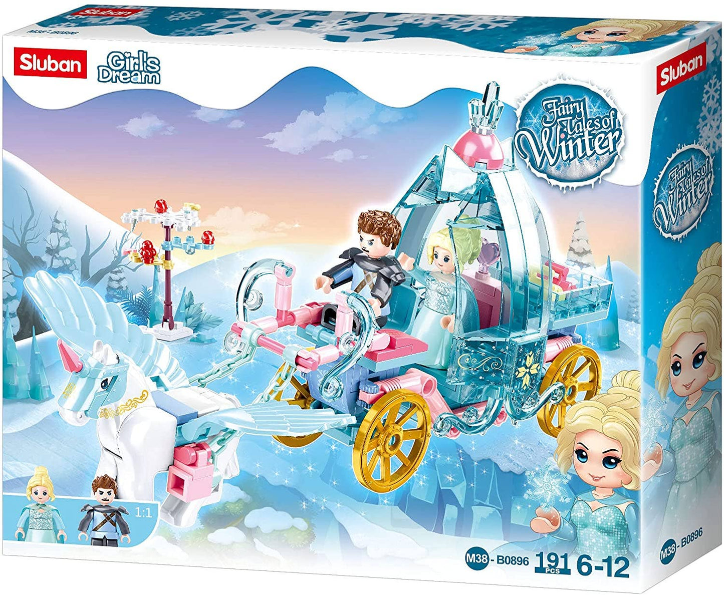 Girl's Dream Winter Carriage Building Brick Kit
