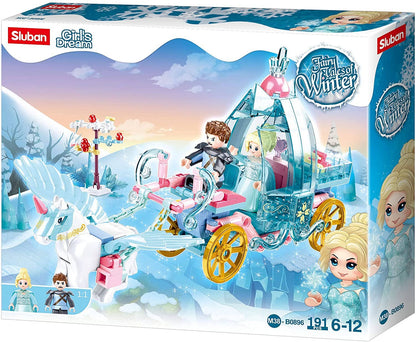 Girl's Dream Winter Carriage Building Brick Kit