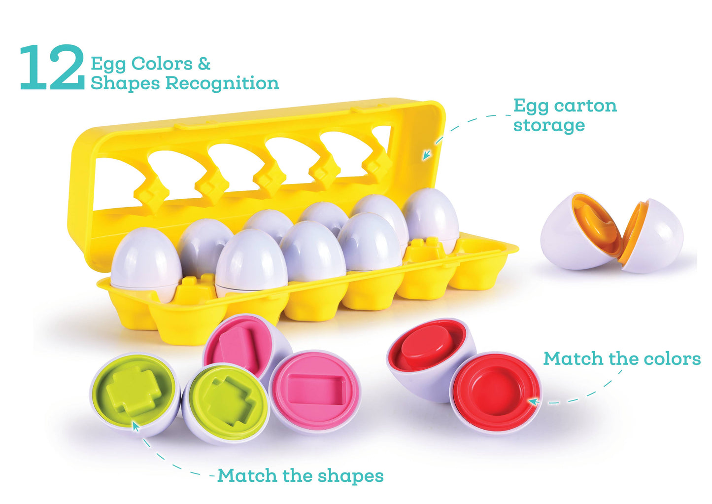 Nothing But Fun Toys - Shape Sorter Eggs 12 piece playset