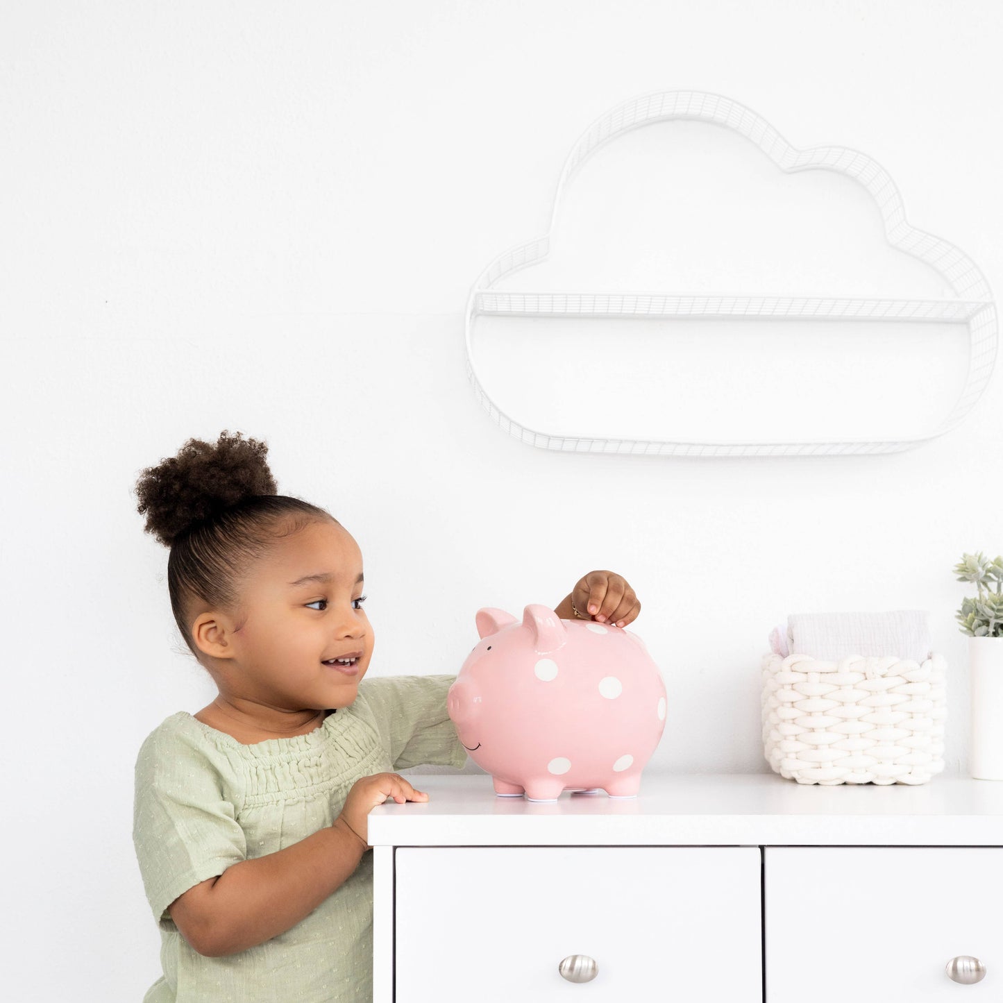 Polka Dot Piggy Bank, Money Bank for Baby or Kids