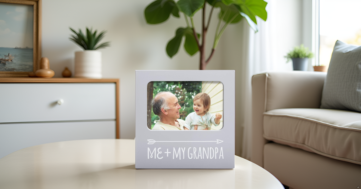 Me & My Grandpa Photo Frame, Gray