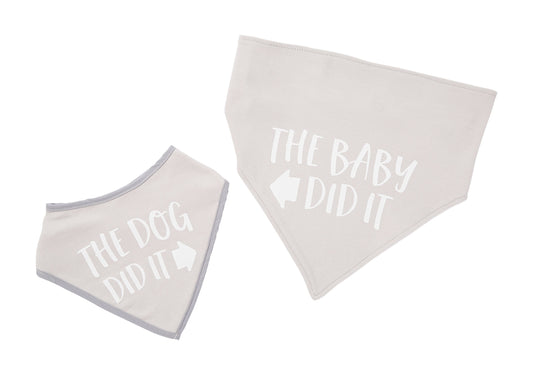 Baby And Pet Bib Set, Gray