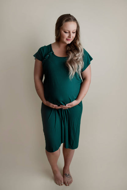 Forest Maternity Mommy Labor and Delivery/ Nursing Gown