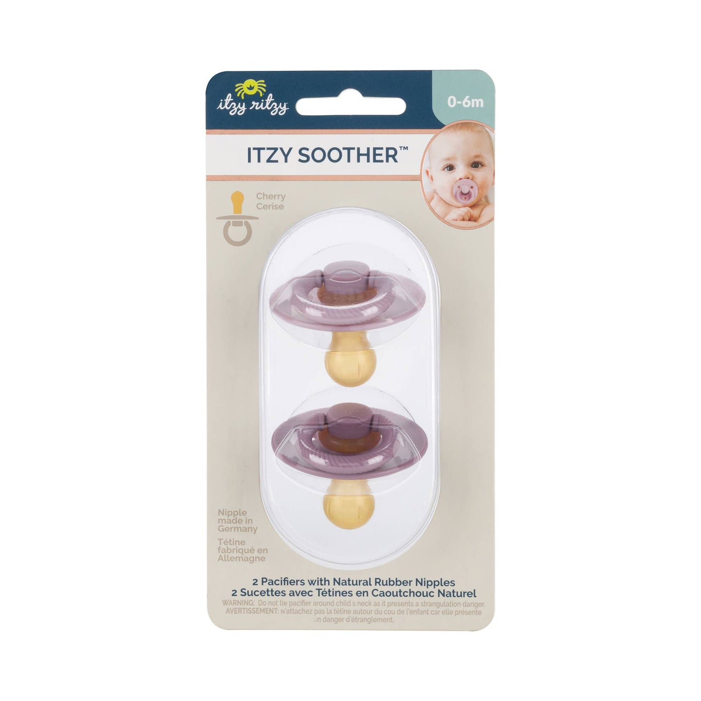 Itzy Soother Natural Rubber Paci Sets: Orchid + Lilac