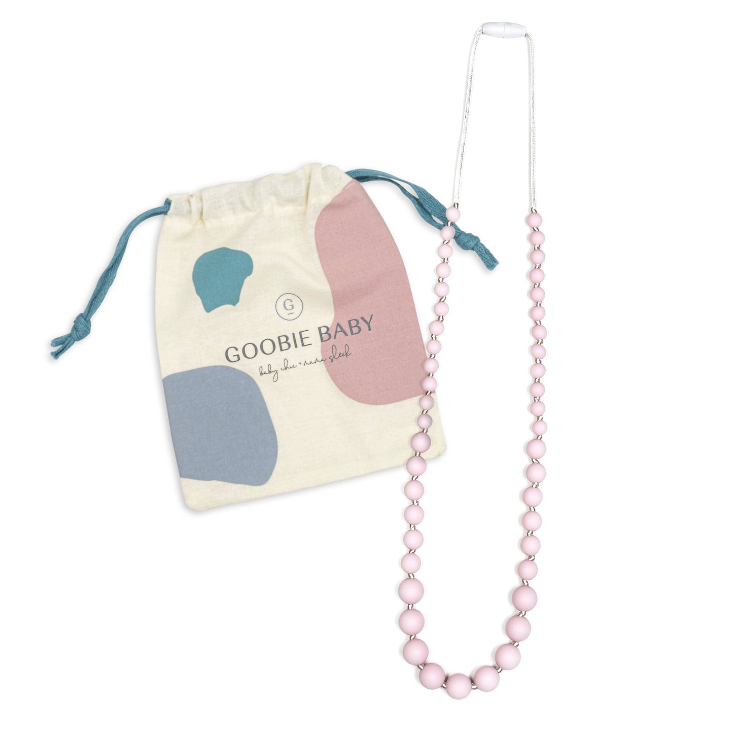 Audrey Teething Necklace - Pink Quartz